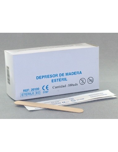 DEPRESOR MADERA ESTERIL  (envasado individual)  C/100 UDS.