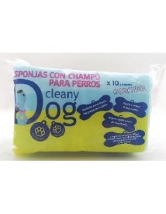 ESPONJA DE FIBRA CLEANY DOG 30X40CM CON CHAMPU CON EXTRACTO DE AVENA PQ/10 UDS