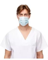 Mascarilla Quirúrgica azul con cintas  Caja: 50 Uds