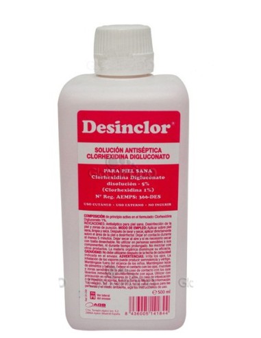DESINCLOR CLORHEXIDINA ACUOSA 500 ML (SOLUCION 1%)